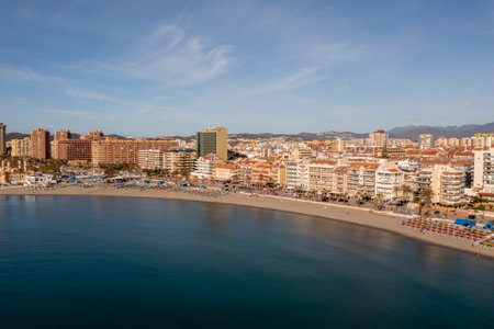 beach view of the center of Fuengirola, Andalusiaの写真素材