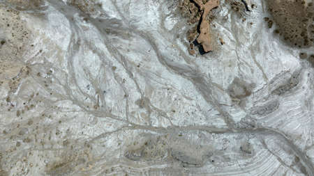 shapes and patterns of the desert from taverns as seen from the airの写真素材