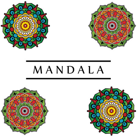 "Mandala" is known to belong to Hindu-Buddhist culture. Mandala is literally called "circle" in Sanskrit, the origin of all creation, moves in a circular mannerのイラスト素材