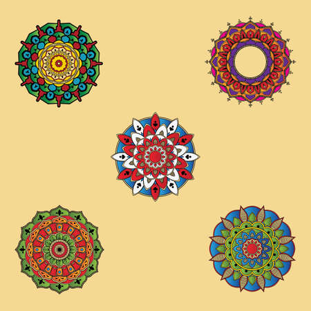 "Mandala" is known to belong to Hindu-Buddhist culture. Mandala is literally called "circle" in Sanskrit, the origin of all creation, moves in a circular mannerのイラスト素材