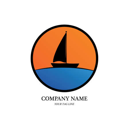 sailing boat logo and symbol vector icon imageのイラスト素材