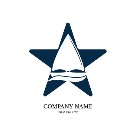 sailing boat logo and symbol vector icon imageのイラスト素材