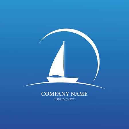 sailing boat logo and symbol vector icon imageのイラスト素材