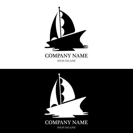 sailing boat logo and symbol vector icon imageのイラスト素材