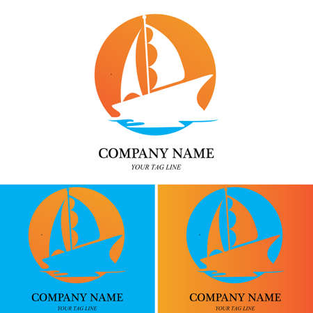 sailing boat logo and symbol vector icon imageのイラスト素材