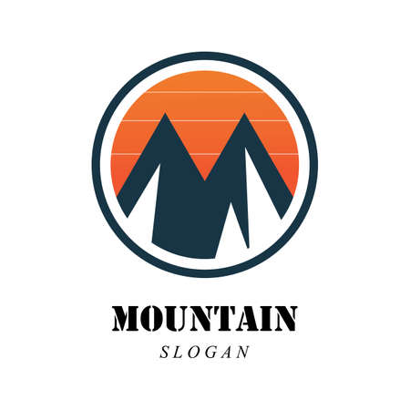 Mountain icon Logo Template Vector illustration designのイラスト素材