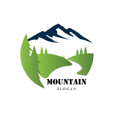 Mountain icon Logo Template Vector illustration designのイラスト素材