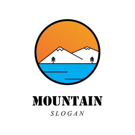 Mountain icon Logo Template Vector illustration designのイラスト素材