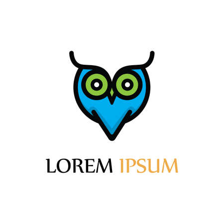 owl logo and symbol vector icon imageのイラスト素材