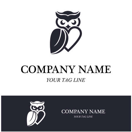 owl logo and symbol vector icon imageのイラスト素材