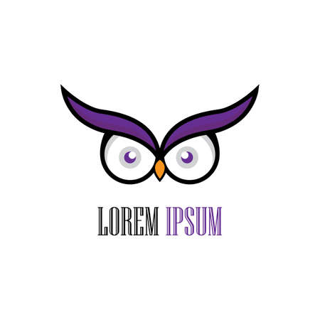 owl logo and symbol vector icon imageのイラスト素材