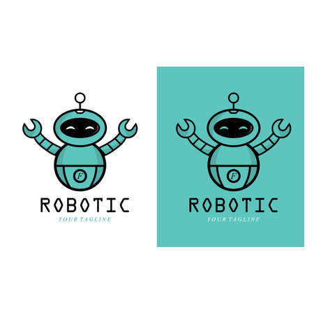 robot logo and symbol vector icon illustration designのイラスト素材