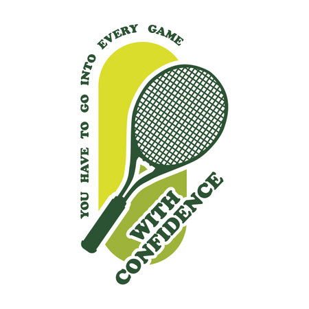 tennis logo with racket and slogan templateのイラスト素材