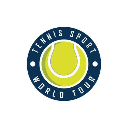 tennis logo with racket and slogan templateのイラスト素材