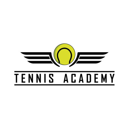 tennis logo with racket and slogan templateのイラスト素材