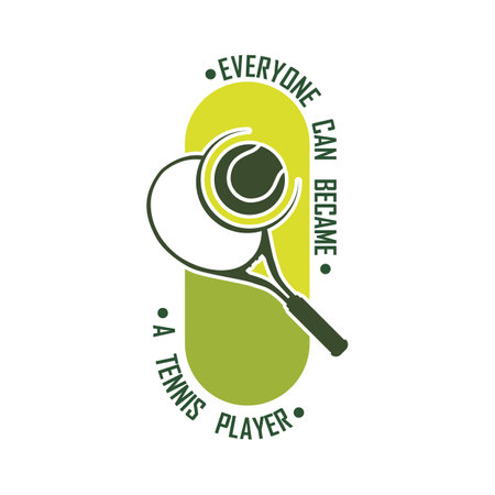 tennis logo with racket and slogan templateのイラスト素材