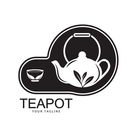 Beverage coffee and tea teapot logo vector illustration designのイラスト素材