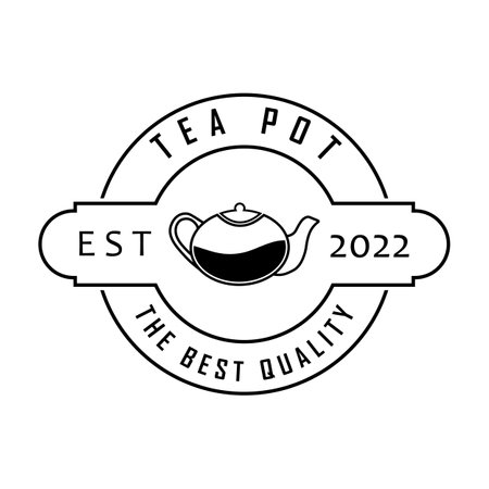 Beverage coffee and tea teapot logo vector illustration designのイラスト素材