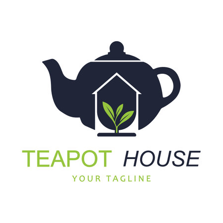 Beverage coffee and tea teapot logo vector illustration designのイラスト素材