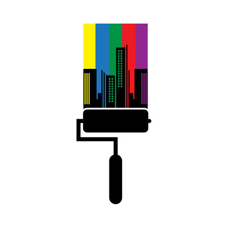 City Paint Logo, house paint, painting services, painting logoのイラスト素材