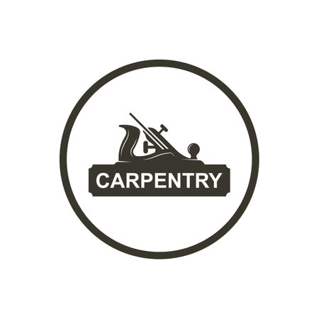 Vintage wood carpentry logo vector.Logo for business, carpentry, lumberjack, label, badge.のイラスト素材