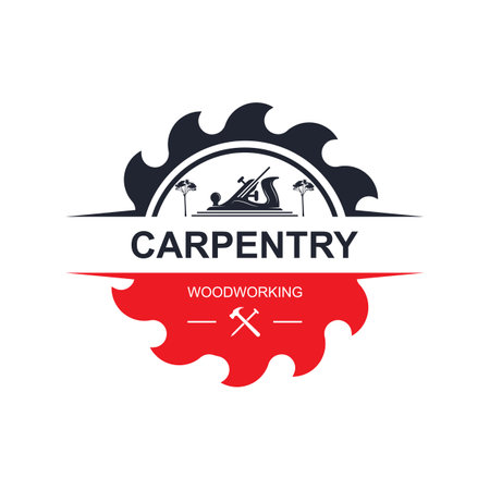 Vintage wood carpentry logo vector.Logo for business, carpentry, lumberjack, label, badge.のイラスト素材