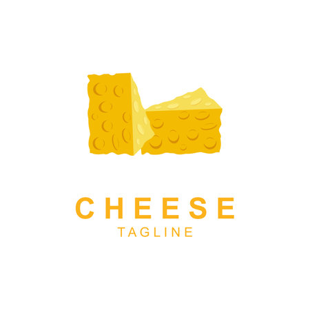 cheese logo vector.  Logo template, vector design, Logo,Symbol, Icon, design Concept.のイラスト素材