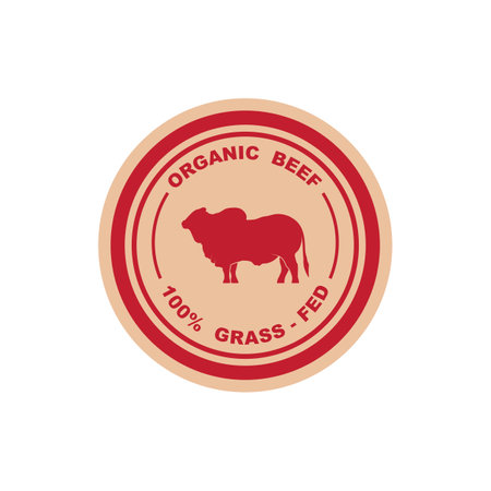 Retro Vintage Farm Cattle Angus Livestock Beef Emblem Label logo design vector. logo for organic beef, livestock, butcher and farm animal logo inspirationのイラスト素材