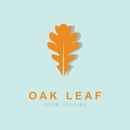 Oak leaf logo design template. logo for nature, business, inspiration and serenity logoのイラスト素材