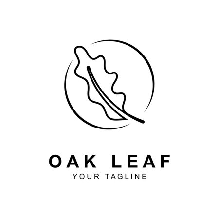 Oak leaf logo design template. logo for nature, business, inspiration and serenity logoのイラスト素材