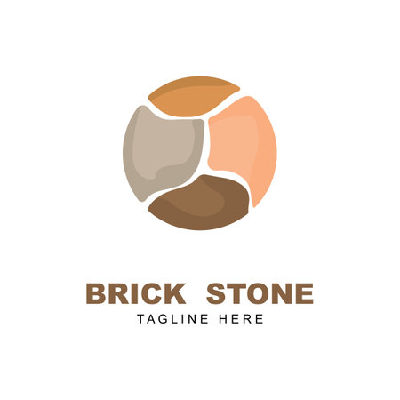 brick stone logo vector icon illustration designのイラスト素材