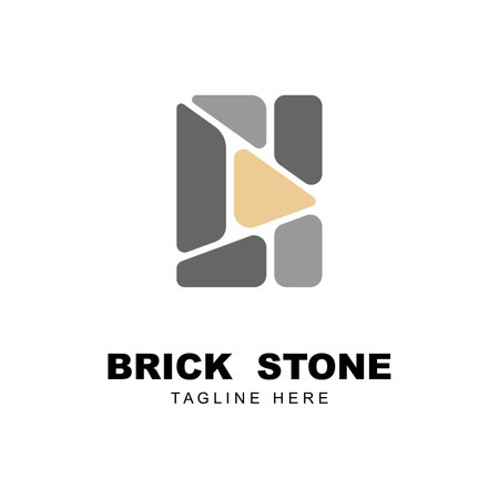 brick stone logo vector icon illustration designのイラスト素材