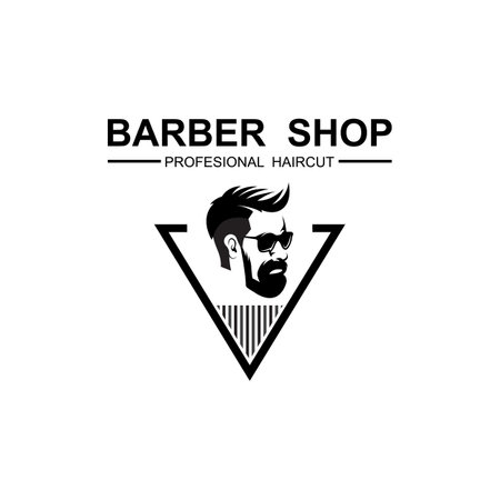 barbershop logo vector icon illustration design and retro styleのイラスト素材
