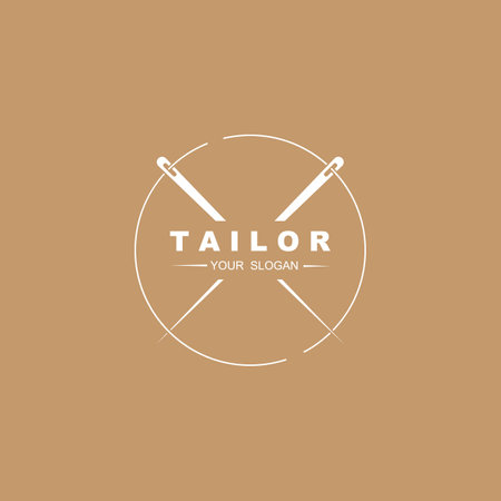 Tailor vector logo design. Sewing old machine icon. Textile emblem. brand companyのイラスト素材