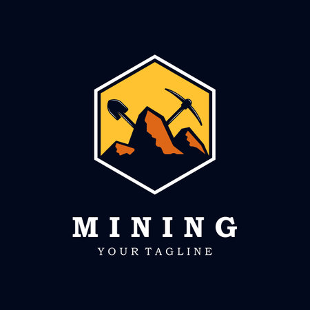 mining logo vector icon illustration designのイラスト素材
