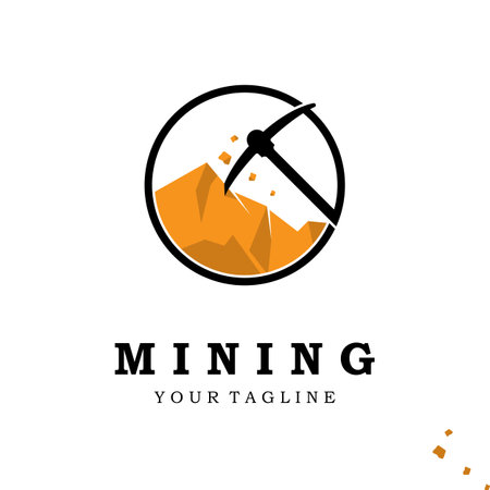 mining logo vector icon illustration designのイラスト素材