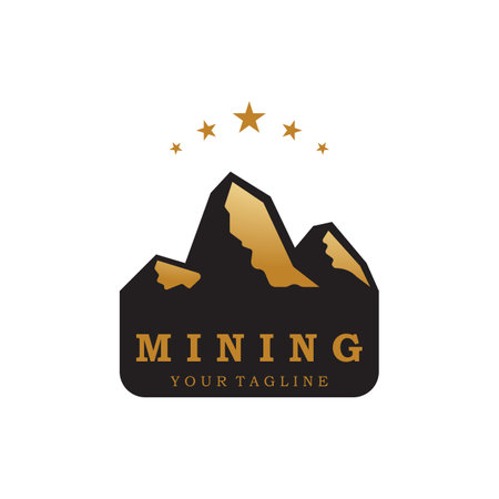 mining logo vector icon illustration designのイラスト素材