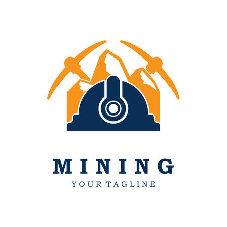 mining logo vector icon illustration designのイラスト素材