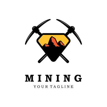 mining logo vector icon illustration designのイラスト素材