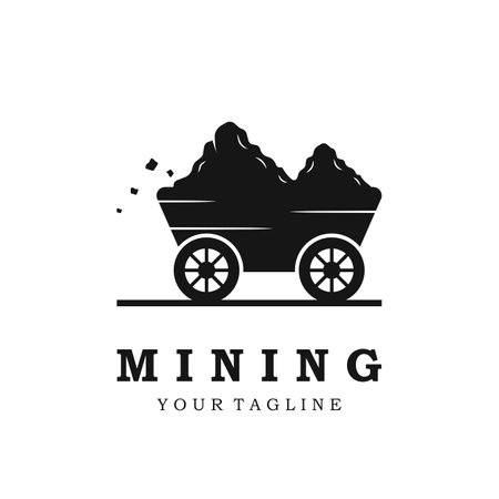 mining logo vector icon illustration designのイラスト素材