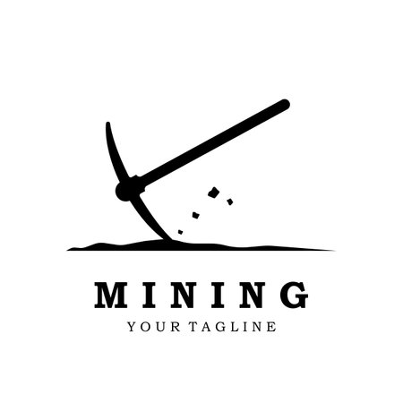 mining logo vector icon illustration designのイラスト素材