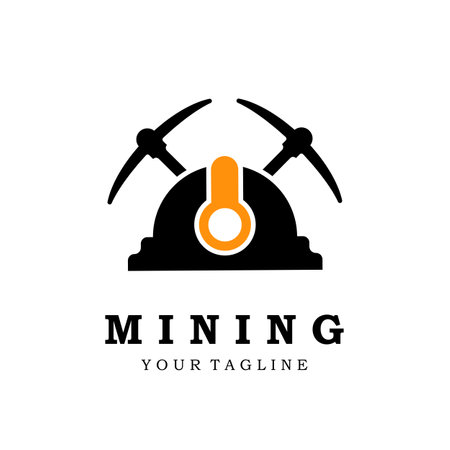 mining logo vector icon illustration designのイラスト素材