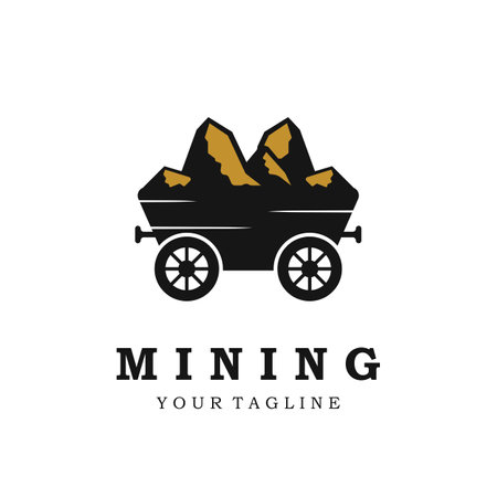 mining logo vector icon illustration designのイラスト素材