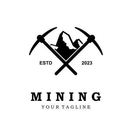 mining logo vector icon illustration designのイラスト素材