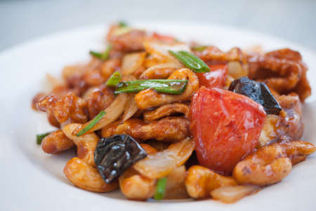 swet and sour stir-fired chicken and cashew nutsの写真素材