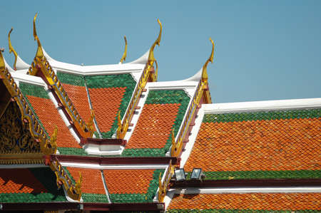 temple roof of big pagoda in Nakhonpathom province, Thailand