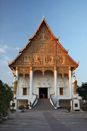 Wat That Luang Neua is a Buddhist temple to close great golden stupa in the centre of Vientiane, Laosの写真素材