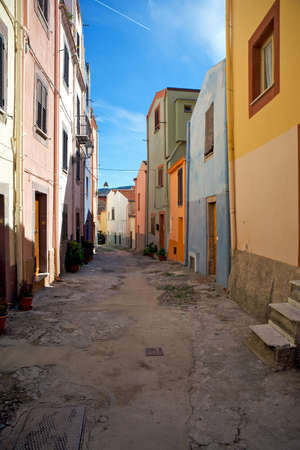 Colourful buildings  Sa Costa , Bosa, Sardinia, Italy の写真素材