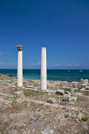 Ancient columns at Tharros, Sardiniaの写真素材