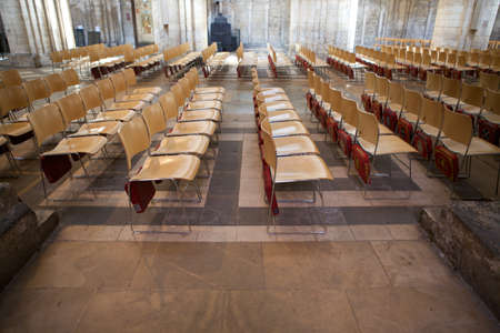 Rows of chairs inside Ely Cathedralのeditorial素材